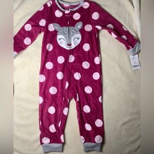 Carters Fuzzy Sleeper With Deer Image  2T